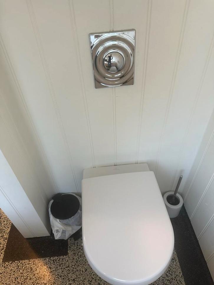 Villeroy & Boch wandcloset + bedieningsplaat – compleet set, Doe-het-zelf en Verbouw, Sanitair, Gebruikt, Toilet, Chroom, Ophalen of Verzenden