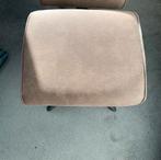 Mooie hocker voetenbankje krukje bruin lederlook, Ophalen of Verzenden, Gebruikt, Hout
