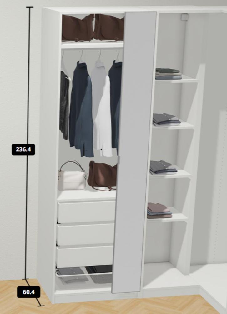 IKEA PAX Hoekkast, Huis en Inrichting, Kasten | Kledingkasten, Zo goed als nieuw, 200 cm of meer, 50 tot 100 cm, 50 tot 75 cm