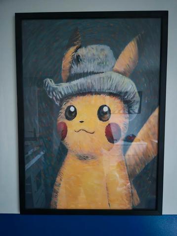 Pikachu in Van Gogh Stijl - Ingelijste Poster beschikbaar voor biedingen