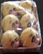2x6 kaarsen model ei met gezicht kleur geel leuk voor Pasen, Nieuw, Ophalen of Verzenden