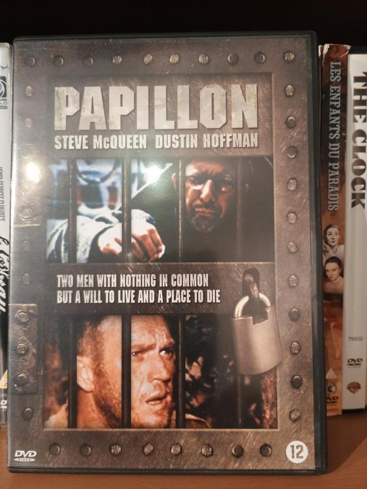 Papillon DVD - Steve McQueen & Dustin Hoffman, Cd's en Dvd's, Dvd's | Klassiekers, Gebruikt, Overige genres, Vanaf 12 jaar, Ophalen of Verzenden