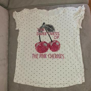 Shirt met leuke print, glitter, maat 146/152 beschikbaar voor biedingen