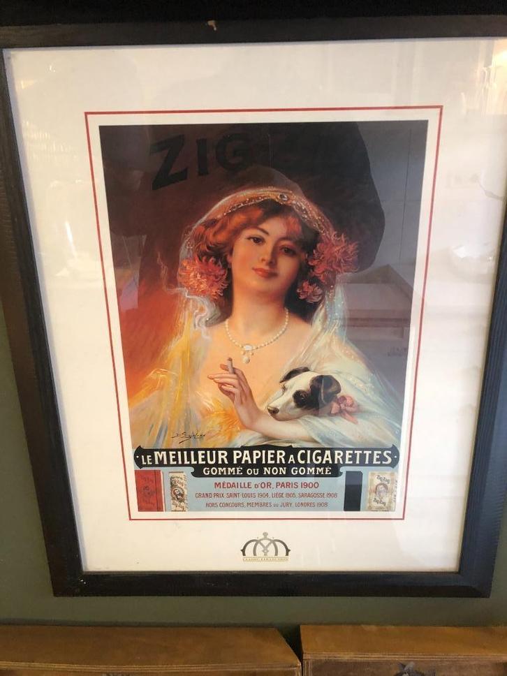 Prachtige Ingelijste Vintage Reclameposter., Verzamelen, Merken en Reclamevoorwerpen, Zo goed als nieuw, Reclamebord, Ophalen of Verzenden