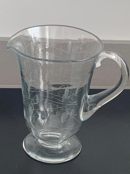 Antieke glazen waterkan mondgeblazen 18 cm hoog, Antiek en Kunst, Antiek | Glas en Kristal, Ophalen of Verzenden