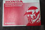 Honda XR250R 1989 motorcycle owner's manual XR 250 R, Ophalen of Verzenden, Honda