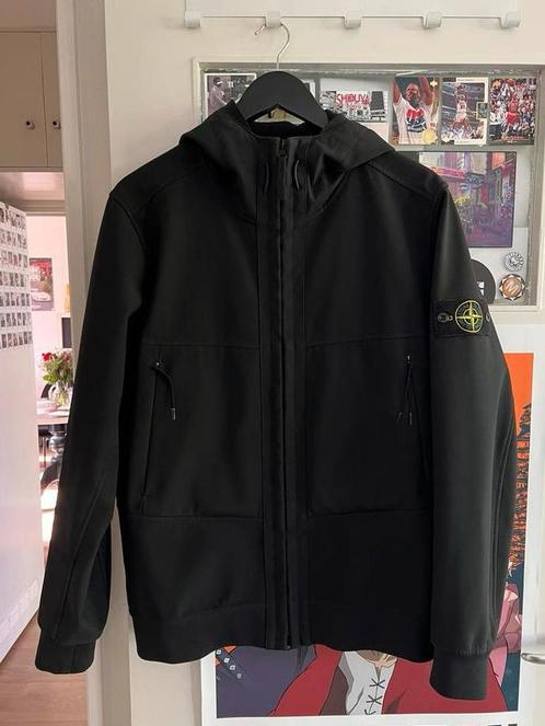 Stone Island soft shell jas, Kleding | Heren, Jassen | Zomer, Zo goed als nieuw, Maat 48/50 (M), Zwart, Ophalen