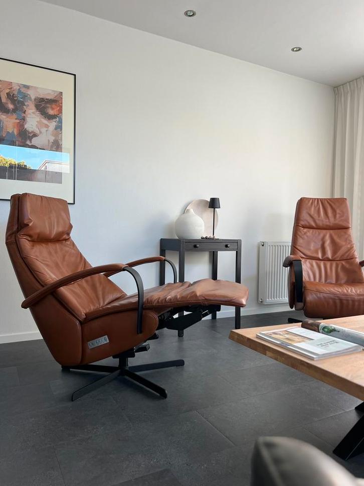 Prominent relaxfauteuil leder leer - Design Humberto, Huis en Inrichting, Fauteuils, Leer, 50 tot 75 cm, Minder dan 75 cm, Ophalen