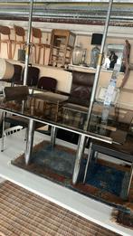 Gavina design eettafel chroom - glas, Ophalen