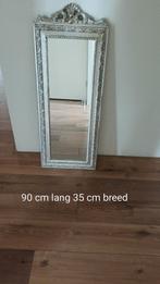 Brocante Spiegel - Zilver, 90x35cm, Overschilderbaar, Ophalen, Gebruikt, Metaal, Grijs