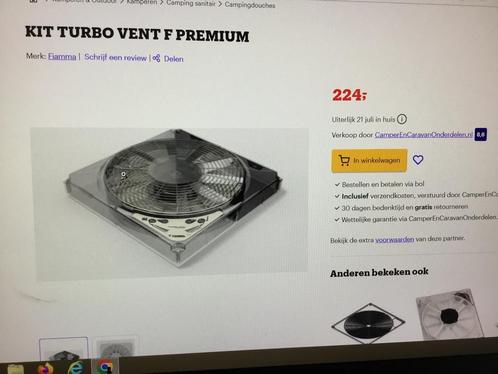 Dakventilator Fiamma kit turbo-vent f premium ventilator, Caravans en Kamperen, Camper-accessoires, Zo goed als nieuw, Ophalen of Verzenden