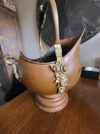 Vintage koperen haardemmer / kolenkit met sierlijke details, Antiek en Kunst, Antiek | Koper en Brons, Ophalen