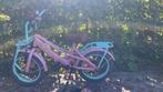 kinderfiets 14 inch meisje roze blauw met zijwieltjes, Ophalen, Gebruikt, Minder dan 16 inch, Zijwieltjes