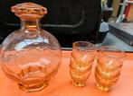 Vintage likeursetje roze, Antiek en Kunst, Antiek | Glas en Kristal, Ophalen of Verzenden