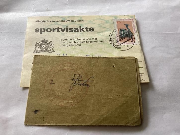 Sportvisakte 1985 - Zeldzaam! Met legeszegel, Verzamelen, Sportartikelen en Voetbal, Gebruikt, Overige typen, Overige sporten