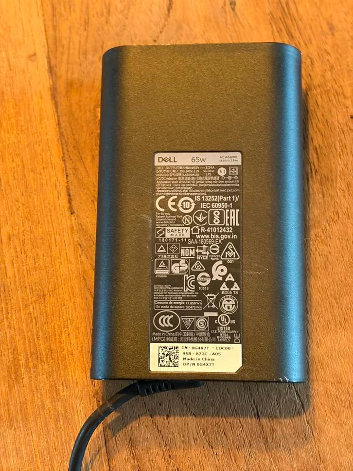 Dell 65W Laptop Oplader – Model DA65NM190 – Barrel Plug, Computers en Software, Laptop-opladers, Zo goed als nieuw, Ophalen of Verzenden