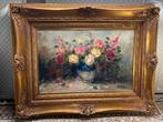 Klassiek schilderij Th. Jansen met bloemen in lijst, Ophalen