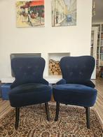 Twee blauwe stoelen, Ophalen of Verzenden, Gebruikt, Blauw, Twee
