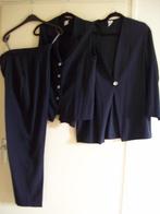 KAST OPRUIMING: chique broek, gilet+jasje donkerblauw mt 40, Blauw, Kostuum of Pak, Ophalen of Verzenden