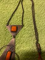 Orange Space Age Ketting - Vintage 60s Stijl, Sieraden, Tassen en Uiterlijk, Kettingen, Gebruikt, T, Oranje, Ophalen of Verzenden