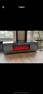 Showmodel luxe tv meubel met sfeerhaard 160 cm, 150 tot 200 cm, Ophalen of Verzenden, Minder dan 100 cm, 25 tot 50 cm