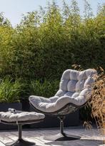 WOOOD Vive Draaifauteuil + hocker Rattan Zwart 100x82x105, Tuin en Terras, Ophalen, Zo goed als nieuw, Overige materialen