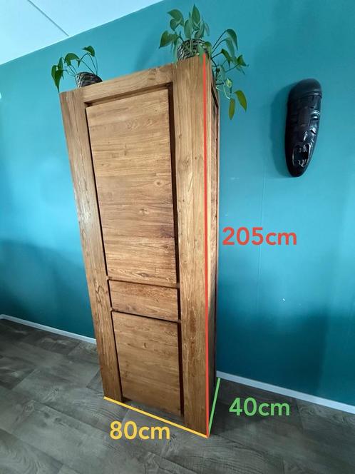 Massief teak houten kast – in goede staat, Huis en Inrichting, Kasten | Buffetkasten, Gebruikt, 200 cm of meer, 50 tot 100 cm