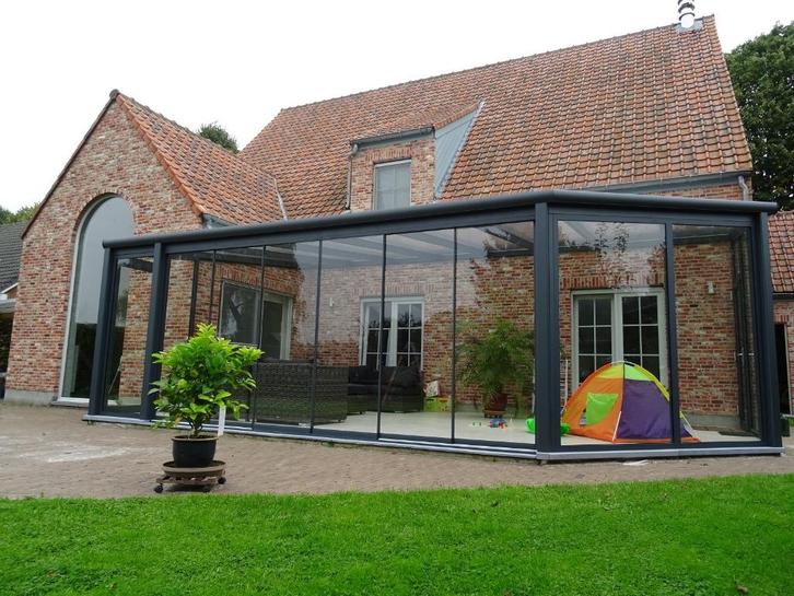 Glazen schuifwand voor Veranda, Overkapping en Tuinkamer, Tuin en Terras, Overkappingen, Nieuw, Veranda, Ophalen of Verzenden