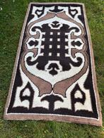 Vloerkleed 180x90 cm wollen kleed bruin& wit prijs 50 euro, Bruin, 150 tot 200 cm, Rechthoekig, 50 tot 100 cm