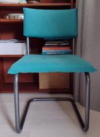 Stoel buisframe blauw groen petrol, Huis en Inrichting, Stoelen, Ophalen, Gebruikt, Overige kleuren, Metaal