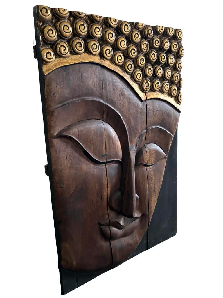 Houten Boeddha Wanddecoratie, Ophalen, Gebruikt