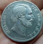 Rijksdaalder koning Willem 3 uit 1852 leuke 2 1/2 gulden, Koning Willem III, Zilver, Ophalen of Verzenden, Losse munt