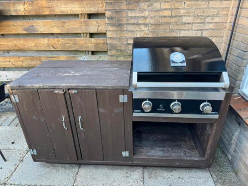 Buitenkeuken met Grandhall gas Barbecue, Tuin en Terras, Buitenkeukens, Gebruikt, Gas, Ophalen