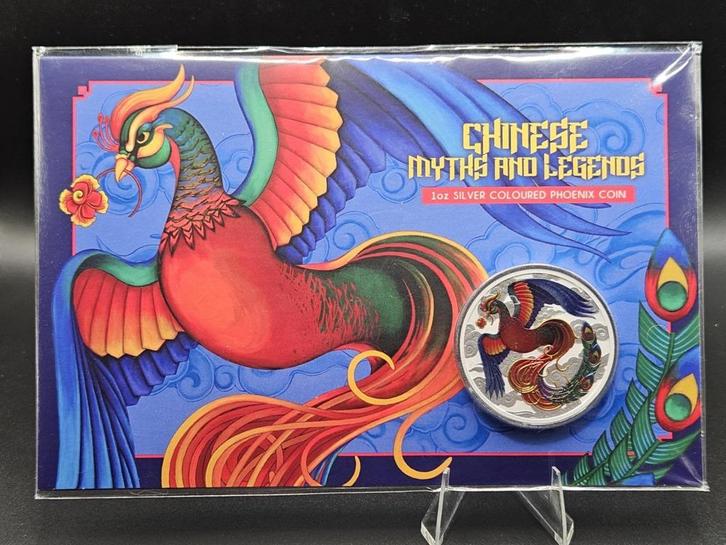 1 oz zilver Phoenix 2022 Vivid Coloured in Blister BU, Postzegels en Munten, Edelmetalen en Baren, Zilver, Ophalen of Verzenden