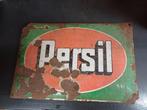 Heel oud emaille reclamebord van persil., Ophalen, Gebruikt, Reclamebord