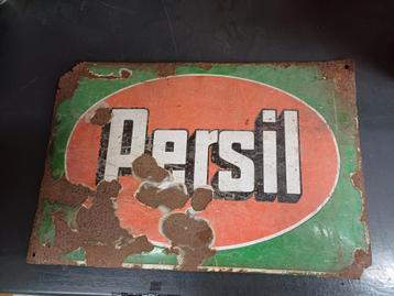 Heel oud emaille reclamebord van persil. beschikbaar voor biedingen