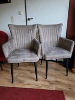 4 MXsofa Eetkamerstoelen - 2 Licht & 2 Donker, Huis en Inrichting, Stoelen, Ophalen, Gebruikt, Overige kleuren, Metaal