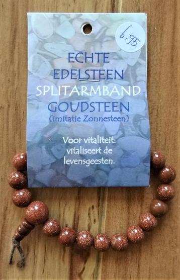 Goudsteen armband elastisch ronde kralen 6 mm vitaliteit beschikbaar voor biedingen