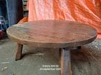 Houten Salontafel - Rustiek Eiken, Rustiek, Rond, Ophalen of Verzenden, Minder dan 50 cm