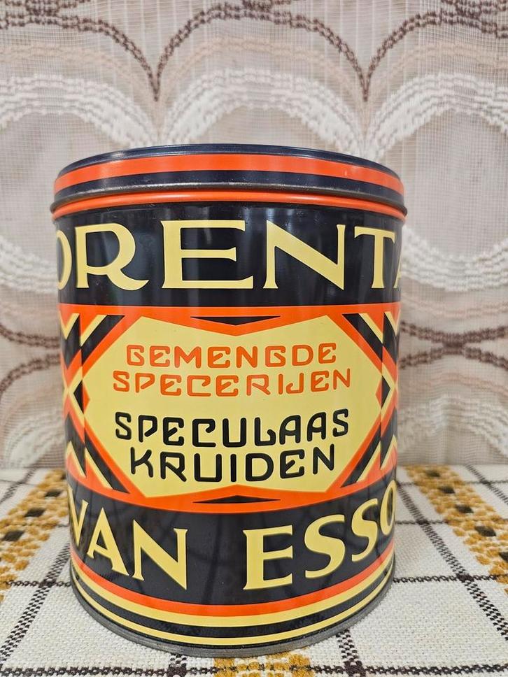 Orenta van Essen art deco blik speculaaskruiden vintage blik, Verzamelen, Blikken, Gebruikt, Overige, Overige merken, Ophalen of Verzenden