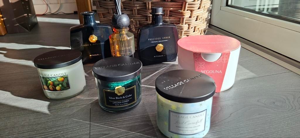 Rituals flessen + Village Candle geurkaarsen, Overige materialen, Ophalen of Verzenden, Zo goed als nieuw, Groen