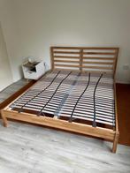 Bed 160x200 hout + lattenbodems, Ophalen, Gebruikt, Tweepersoons, 200 cm