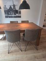Set van 4 moderne eetkamerstoelen industriële look, Huis en Inrichting, Tafels | Eettafels, Ophalen, Gebruikt, 50 tot 100 cm, Metaal