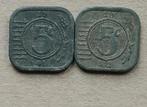 Nederland, 5 cent 1941 en 1942. Zink., Ophalen of Verzenden, Koningin Wilhelmina, 5 cent, Setje