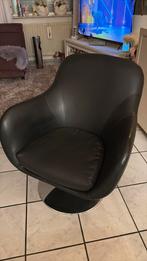Draaistoel - zwart - lederlook, Huis en Inrichting, Fauteuils, Ophalen, Zo goed als nieuw, Minder dan 75 cm, 50 tot 75 cm