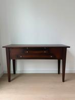 Bruine houten side table met opbergruimte, Ophalen, 100 tot 150 cm, Zo goed als nieuw, 25 tot 50 cm