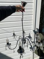 2 Kroonluchters, zilverkleurig van metaal TEAB, Huis en Inrichting, Lampen | Kroonluchters, Ophalen, Gebruikt, Metaal