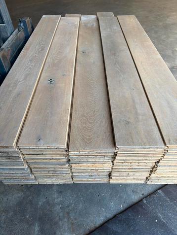 Eiken vloer 24 of 70m2 massief vloerdelen 18cm breed 2cm dik beschikbaar voor biedingen