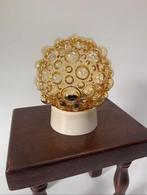 Vintage Helena Tynell jaren 70 amber glas bubbel plafondlamp, Ophalen of Verzenden, Zo goed als nieuw, Glas