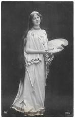 Schone dame in mooie jurk met schilderspalet en kwast 1905, Ophalen of Verzenden, Voor 1920, Gelopen, Overige thema's